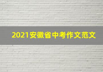 2021安徽省中考作文范文