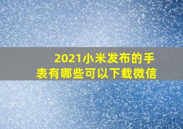 2021小米发布的手表有哪些可以下载微信