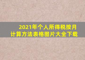 2021年个人所得税按月计算方法表格图片大全下载