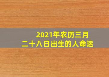 2021年农历三月二十八日出生的人命运