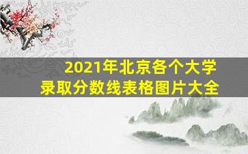 2021年北京各个大学录取分数线表格图片大全