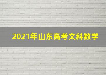 2021年山东高考文科数学