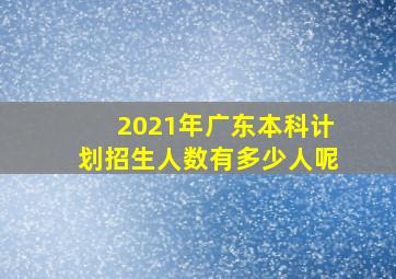 2021年广东本科计划招生人数有多少人呢