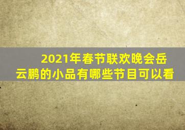 2021年春节联欢晚会岳云鹏的小品有哪些节目可以看