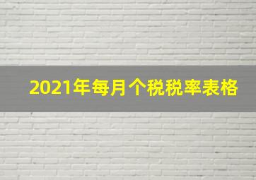 2021年每月个税税率表格