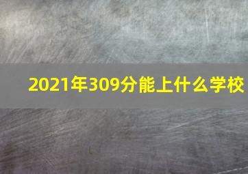 2021年309分能上什么学校