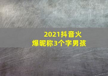 2021抖音火爆昵称3个字男孩