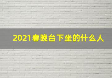 2021春晚台下坐的什么人