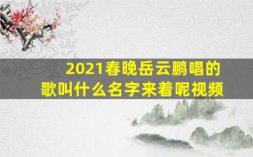 2021春晚岳云鹏唱的歌叫什么名字来着呢视频