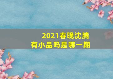 2021春晚沈腾有小品吗是哪一期