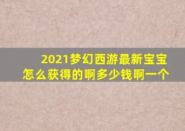 2021梦幻西游最新宝宝怎么获得的啊多少钱啊一个