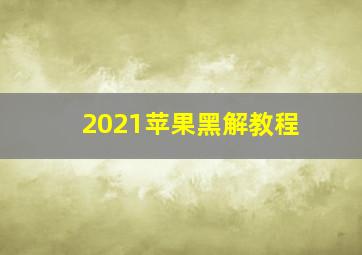 2021苹果黑解教程