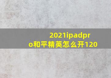 2021ipadpro和平精英怎么开120