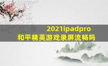 2021ipadpro和平精英游戏录屏流畅吗