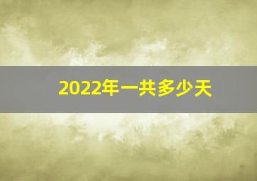 2022年一共多少天