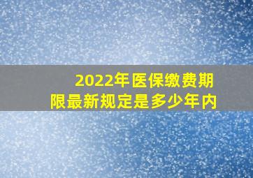 2022年医保缴费期限最新规定是多少年内