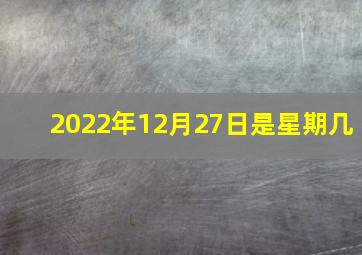 2022年12月27日是星期几