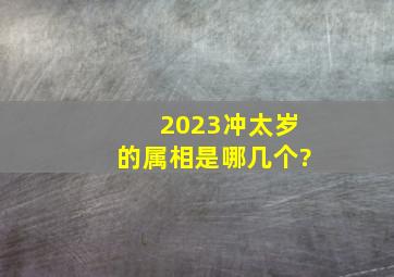 2023冲太岁的属相是哪几个?