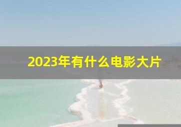 2023年有什么电影大片