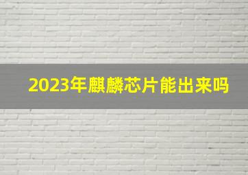 2023年麒麟芯片能出来吗