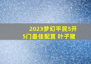 2023梦幻平民5开5门最佳配置 叶子猪