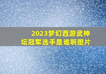 2023梦幻西游武神坛冠军选手是谁啊图片