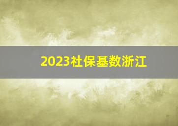 2023社保基数浙江