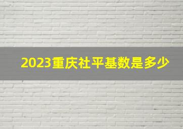 2023重庆社平基数是多少