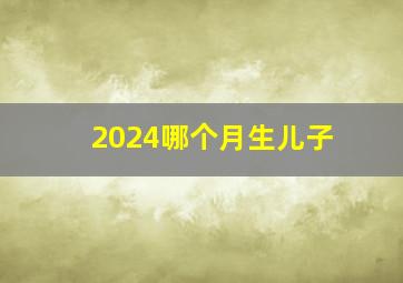 2024哪个月生儿子