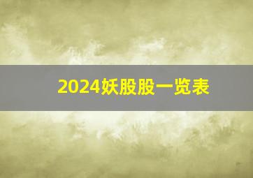 2024妖股股一览表