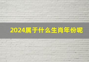 2024属于什么生肖年份呢