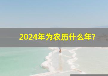 2024年为农历什么年?