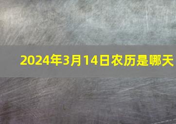 2024年3月14日农历是哪天