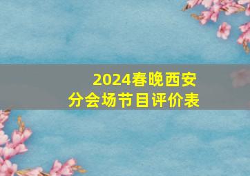 2024春晚西安分会场节目评价表