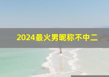 2024最火男昵称不中二