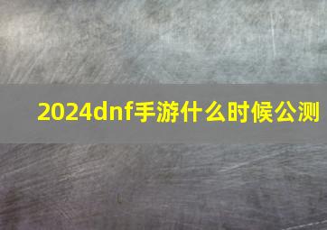 2024dnf手游什么时候公测