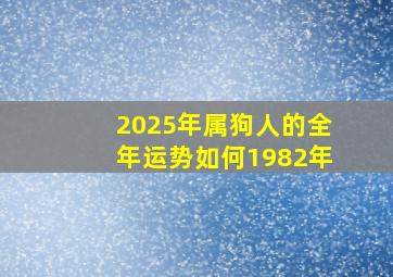 2025年属狗人的全年运势如何1982年