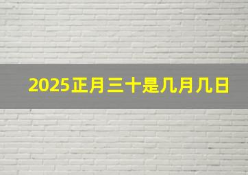 2025正月三十是几月几日