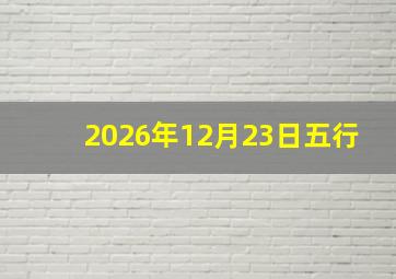 2026年12月23日五行