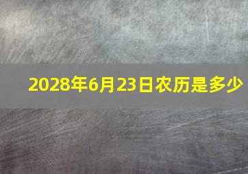 2028年6月23日农历是多少