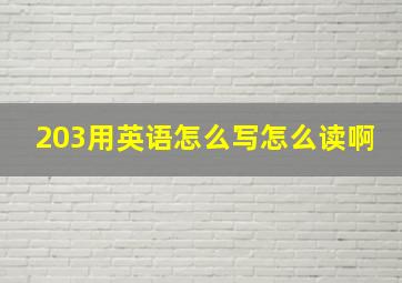 203用英语怎么写怎么读啊