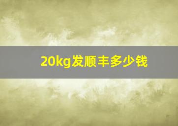 20kg发顺丰多少钱