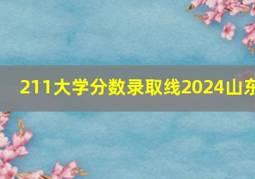 211大学分数录取线2024山东