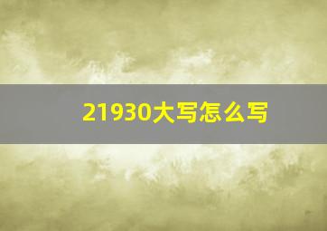 21930大写怎么写