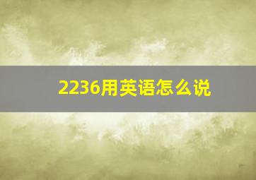 2236用英语怎么说