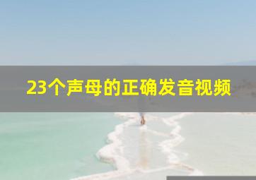 23个声母的正确发音视频