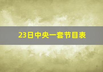 23日中央一套节目表