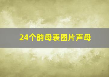 24个韵母表图片声母