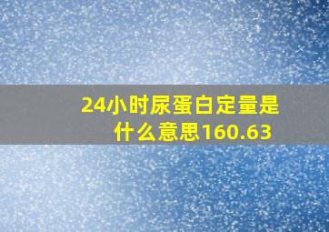 24小时尿蛋白定量是什么意思160.63