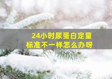 24小时尿蛋白定量标准不一样怎么办呀